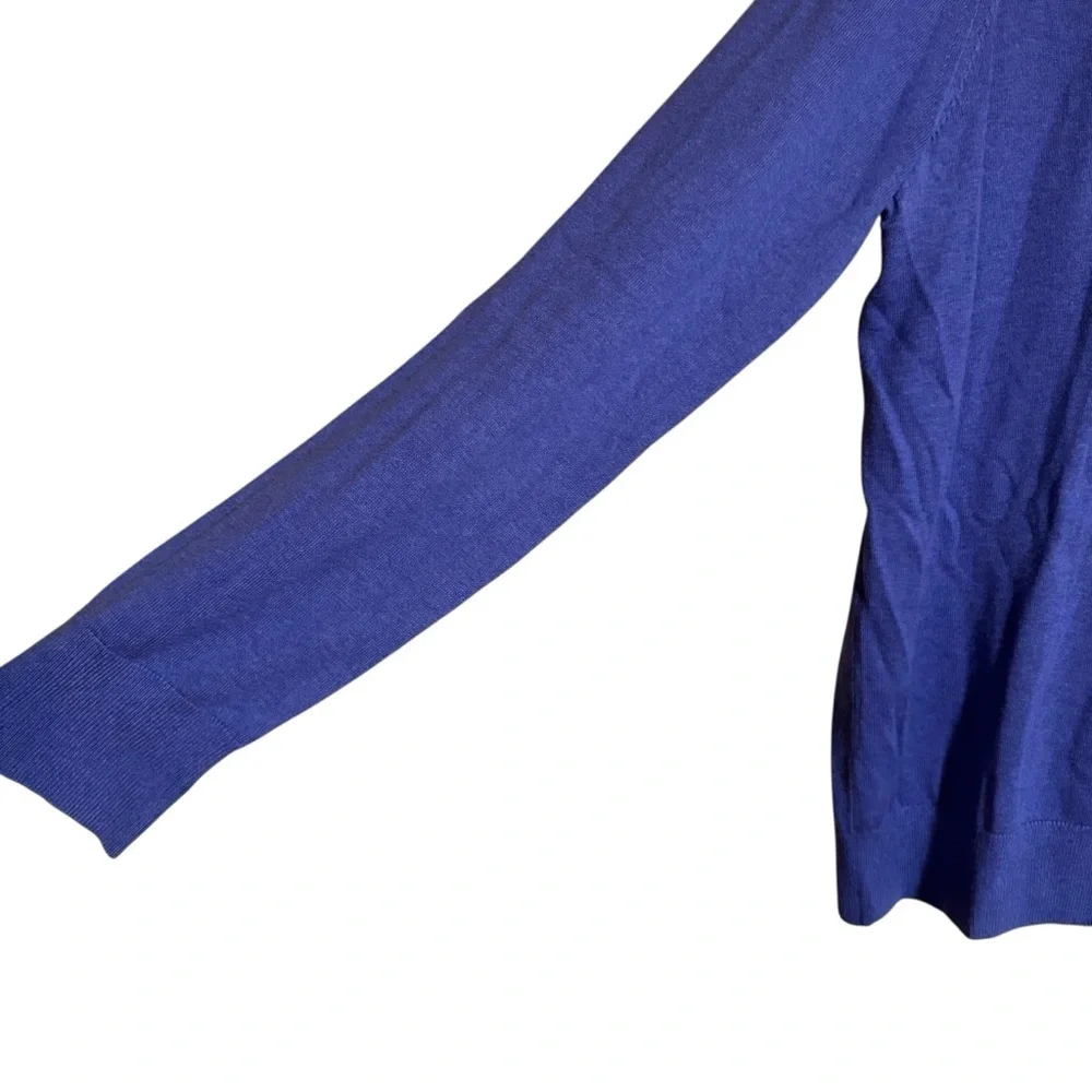 Banana Republic Luxury Blend Purple Sweater Knit V-neck Silk Cashmere Classic L